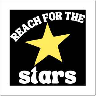 Reach For The Stars. Retro Typography Inspirational Quote. Posters and Art